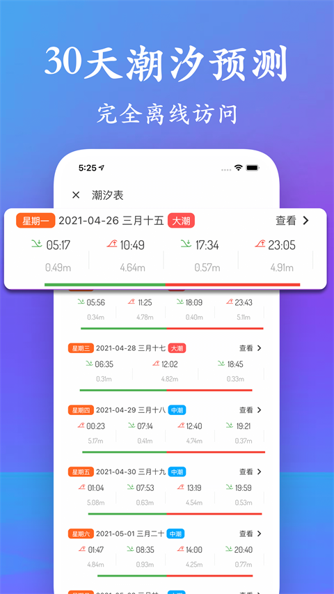 潮汐表app图集展示